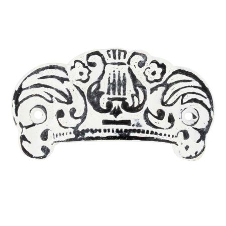 White Distressed Vase D Pull Iron Handle